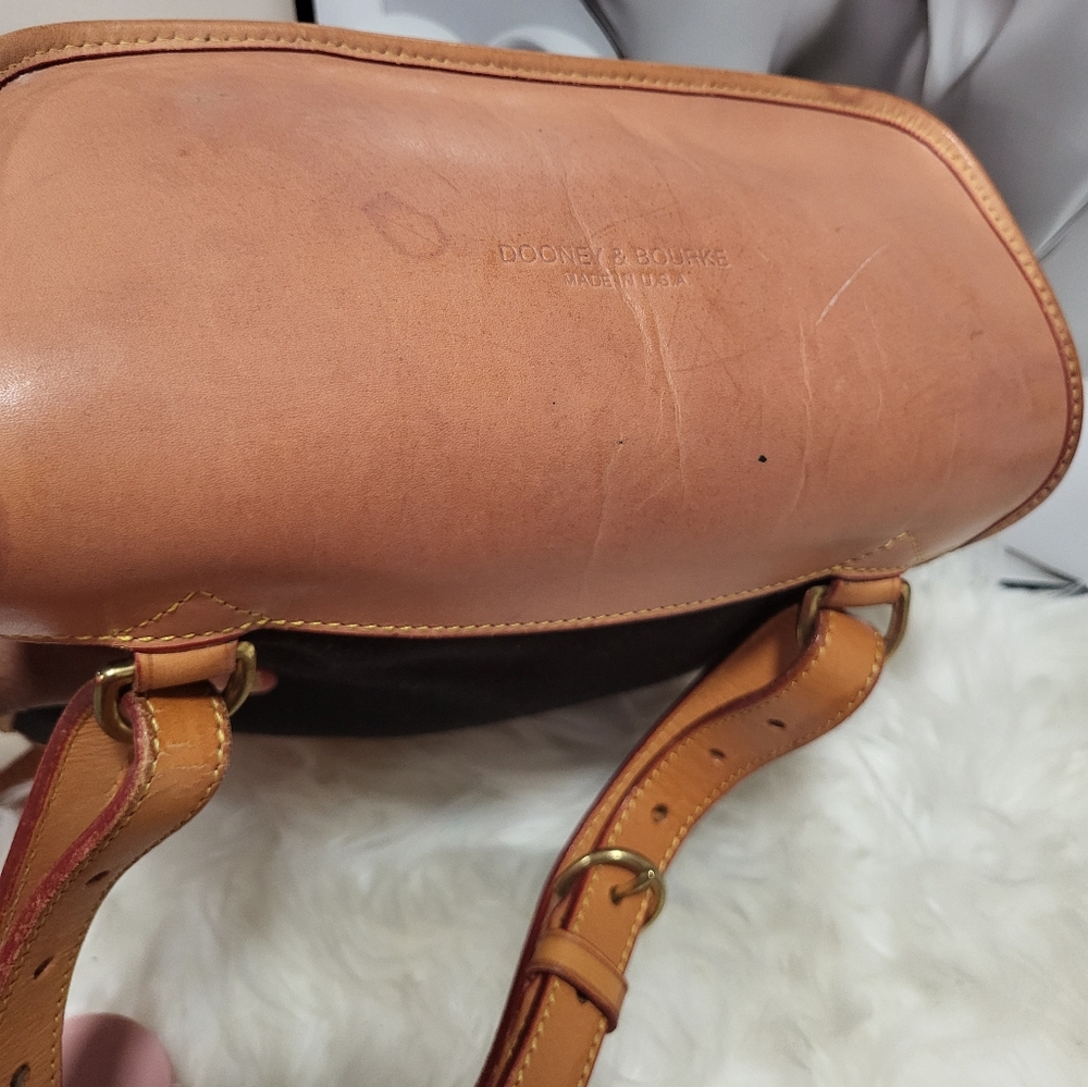 VTG Dooney & Bourke Black Cabriolet & Leather Duck Emblem Backpack RARE - Picture 11 of 12